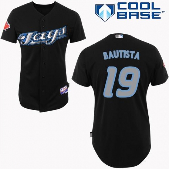 Youth Majestic Toronto Blue Jays 19 Jose Bautista Authentic Black Cool Base MLB Jersey