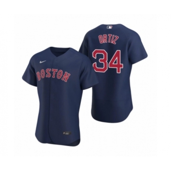 Men's Boston Red Sox 34 David Ortiz Nike Navy Authentic 2020 Alternate Jersey