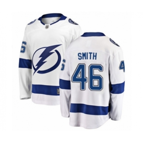 Men's Tampa Bay Lightning 46 Gemel Smith Fanatics Branded White Away Breakaway Hockey Jersey