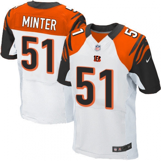 Men's Nike Cincinnati Bengals 51 Kevin Minter Elite White NFL Jersey