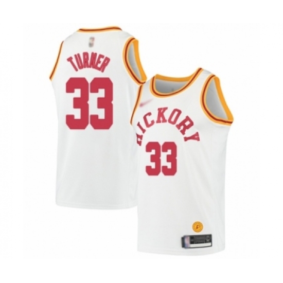 Youth Indiana Pacers 33 Myles Turner Swingman White Hardwood Classics Basketball Jersey