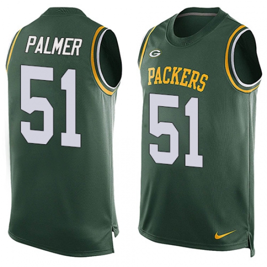 Men's Nike Green Bay Packers 51 Kyler Fackrell Limited Green Player Name & Number Tank Top NFL Jersey