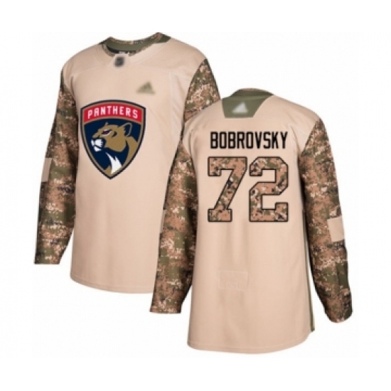 Men's Florida Panthers 72 Sergei Bobrovsky Authentic Camo Veterans Day Practice Hockey Jersey