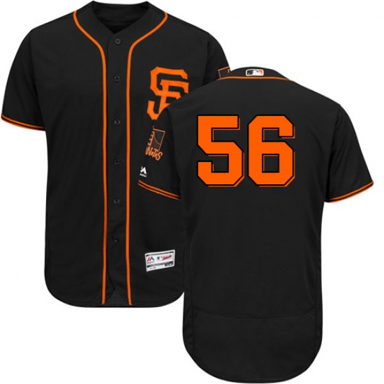 Men's Majestic San Francisco Giants 56 Tony Watson Black Alternate Flex Base Authentic Collection MLB Jersey