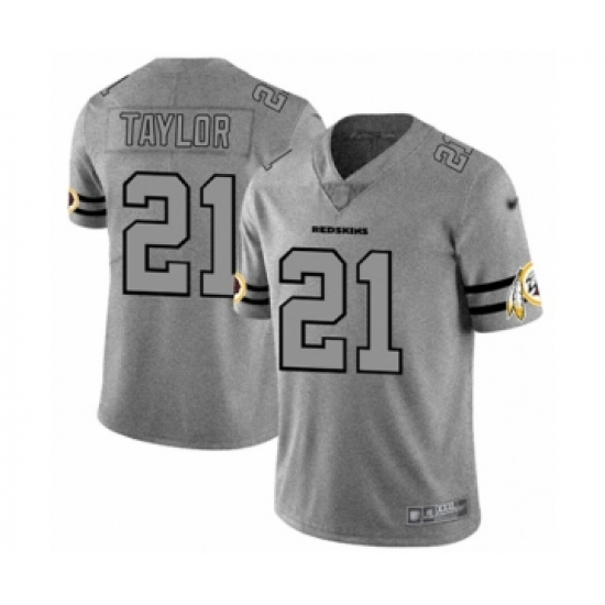 Men's Washington Redskins 21 Sean Taylor Limited Gray Team Logo Gridiron Football Jersey