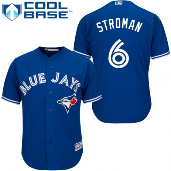 Men's Majestic Toronto Blue Jays 6 Marcus Stroman Replica Blue Alternate MLB Jersey