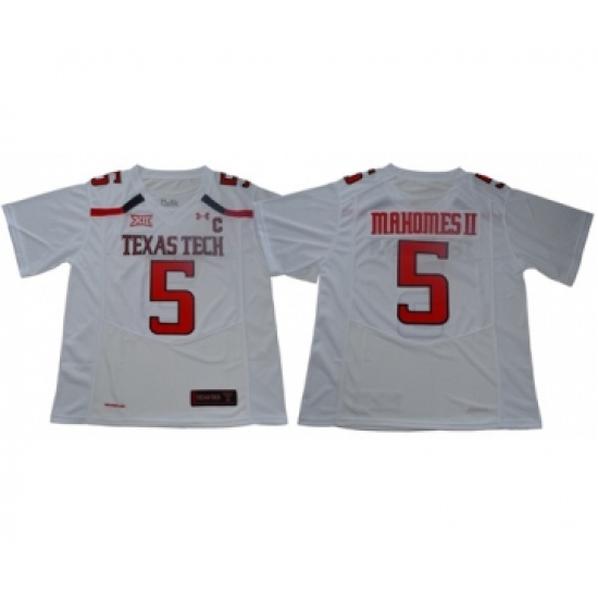 Red Raiders 5 Patrick Mahomes White Limited Stitched College Jersey