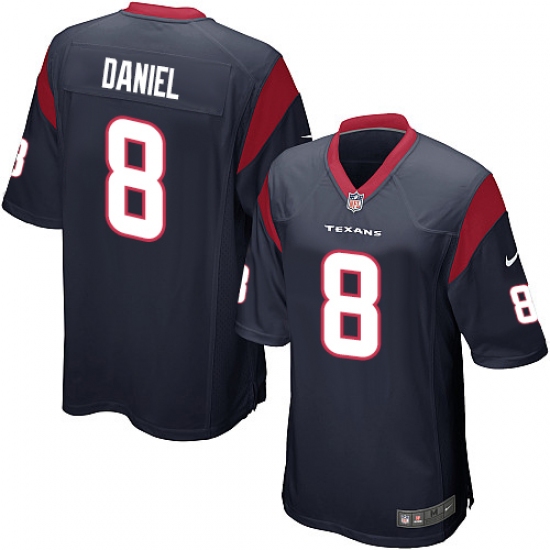 Men's Nike Houston Texans 8 Trevor Daniel Game Navy Blue Team Color NFL Jersey