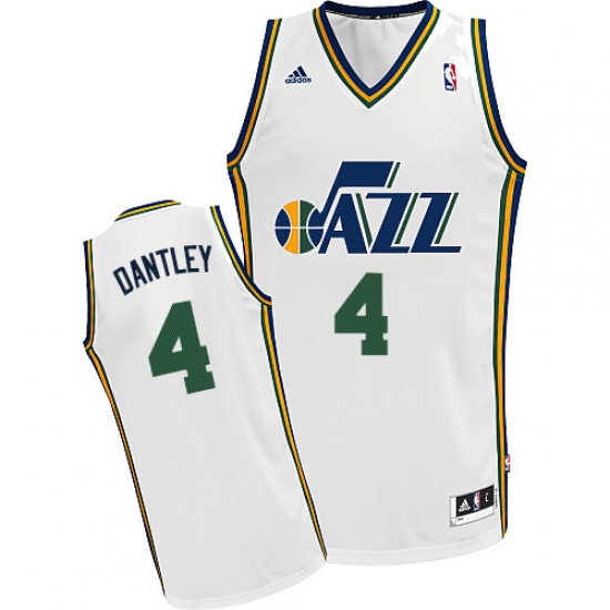 Men's Adidas Utah Jazz 4 Adrian Dantley Swingman White Home NBA Jersey