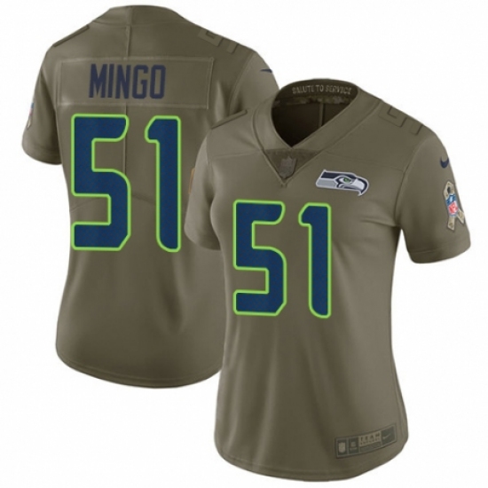 Women's Nike Seattle Seahawks 51 Barkevious Mingo Limited Olive 2017 Salute to Service NFL Jersey