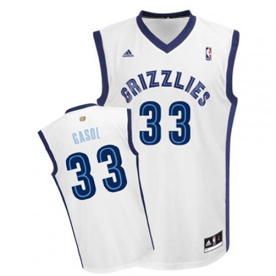 Men's Adidas Memphis Grizzlies 33 Marc Gasol Swingman White Home NBA Jersey