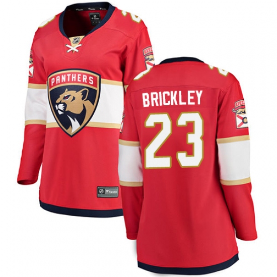 Women's Florida Panthers 23 Connor Brickley Fanatics Branded Red Home Breakaway NHL Jersey