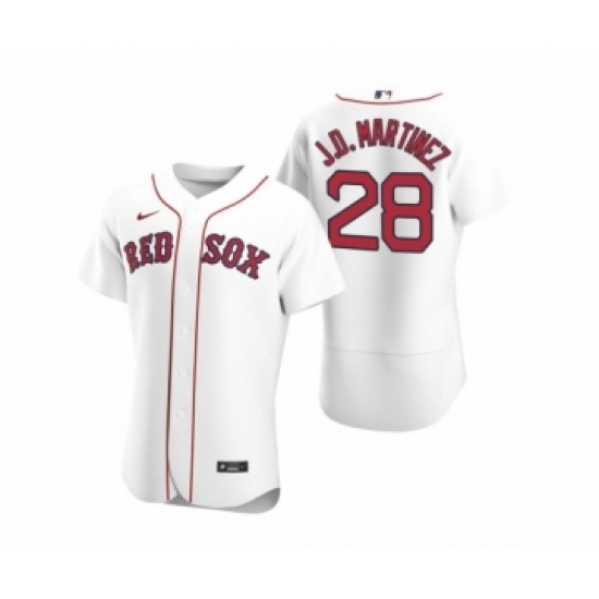 Men's Boston Red Sox 28 J.D. Martinez Nike White Authentic 2020 Home Jersey