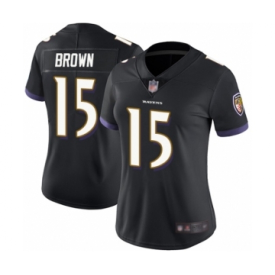 Women's Baltimore Ravens 15 Marquise Brown Black Alternate Vapor Untouchable Limited Player Football Jersey