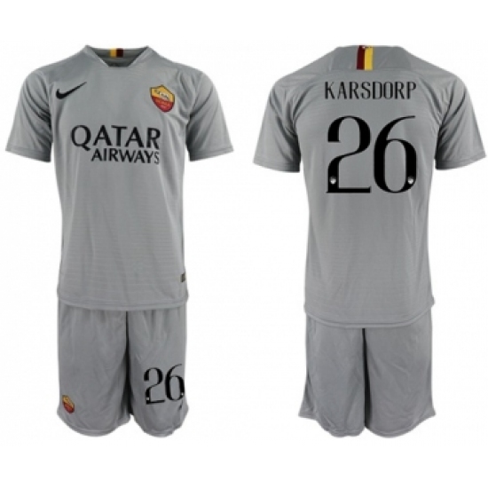 Roma 26 Karsdorp Away Soccer Club Jersey