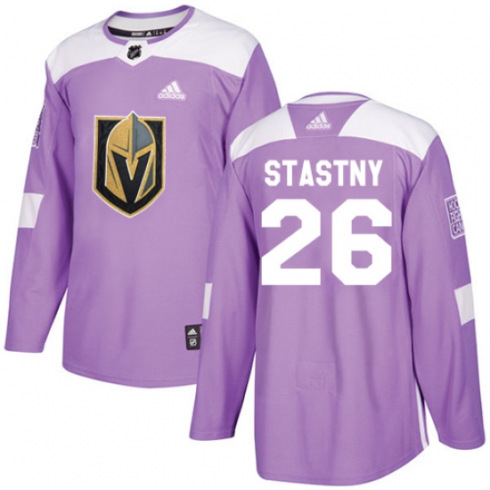 Youth Adidas Vegas Golden Knights 26 Paul Stastny Authentic Purple Fights Cancer Practice NHL Jersey