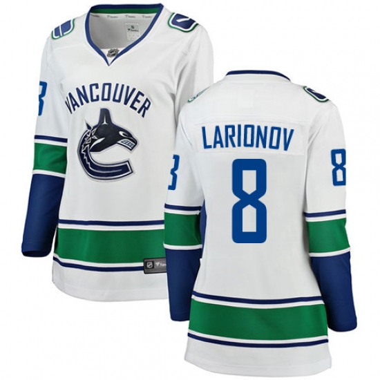 Women's Vancouver Canucks 8 Igor Larionov Fanatics Branded White Away Breakaway NHL Jersey