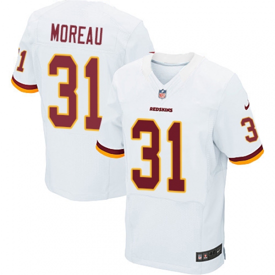 Men's Nike Washington Redskins 31 Fabian Moreau Elite White NFL Jersey