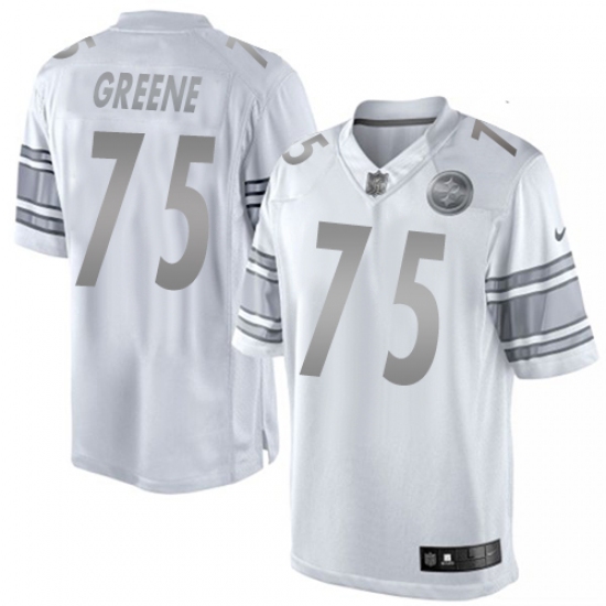 Men's Nike Pittsburgh Steelers 75 Joe Greene Limited White Platinum NFL Jersey
