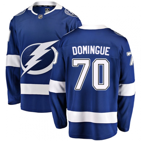 Men's Tampa Bay Lightning 70 Louis Domingue Fanatics Branded Royal Blue Home Breakaway NHL Jersey