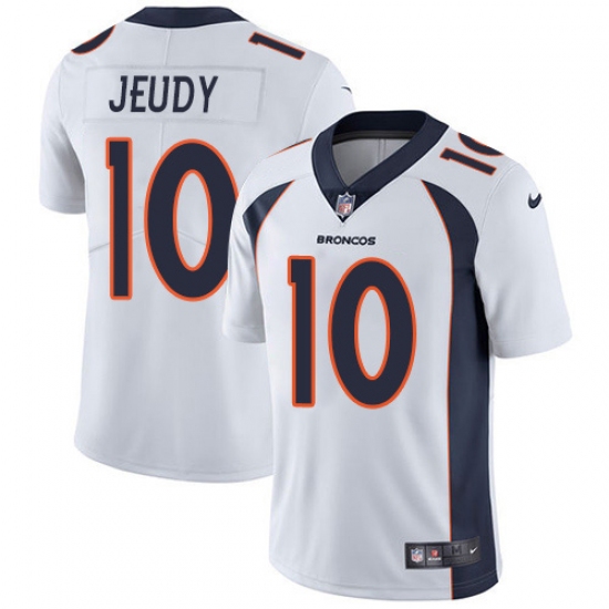 Youth Denver Broncos 10 Jerry Jeudy White Stitched Vapor Untouchable Limited Jersey