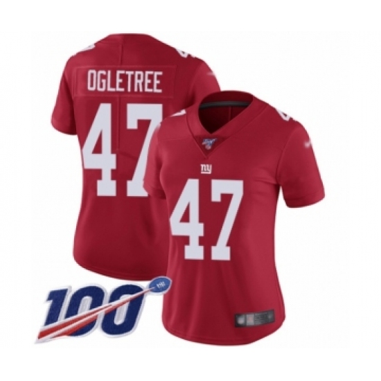 Men's New York Giants 47 Alec Ogletree Red Limited Red Inverted Legend 100th Season Football Jersey