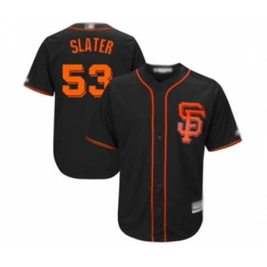 Youth San Francisco Giants 53 Austin Slater Authentic Black Alternate Cool Base Baseball Player Jersey