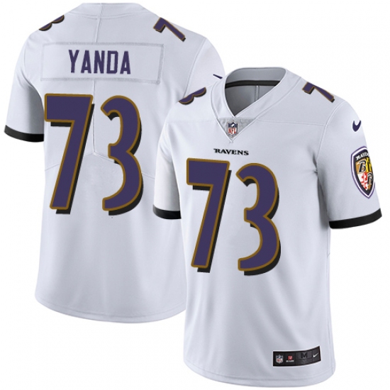 Men's Nike Baltimore Ravens 73 Marshal Yanda White Vapor Untouchable Limited Player NFL Jersey