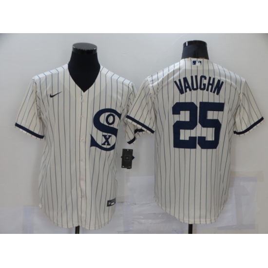 Men's Nike Chicago White Sox 25 Andrew Vaughn Cream Game 2021 Field of Dreams Jersey