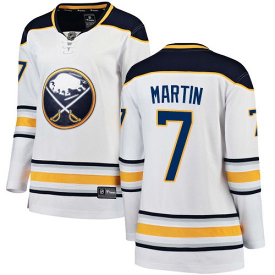 Women's Buffalo Sabres 7 Rick Martin Fanatics Branded White Away Breakaway NHL Jersey