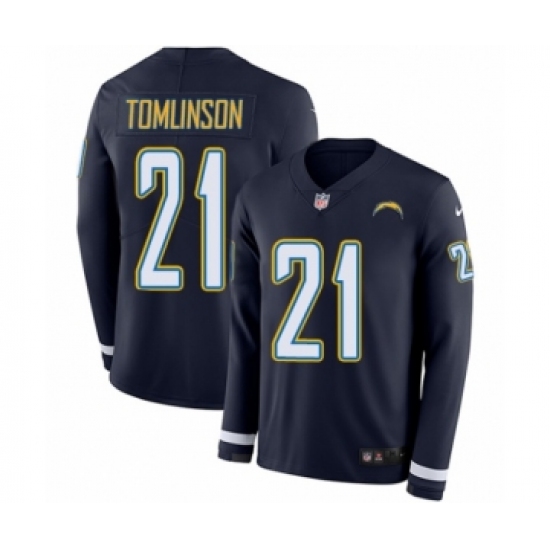 Youth Nike Los Angeles Chargers 21 LaDainian Tomlinson Limited Navy Blue Therma Long Sleeve NFL Jersey