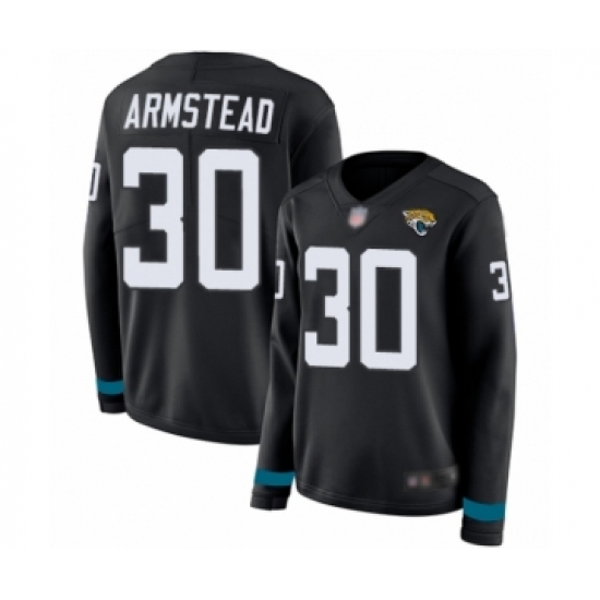 Women's Jacksonville Jaguars 30 Ryquell Armstead Limited Black Therma Long Sleeve Football Jersey