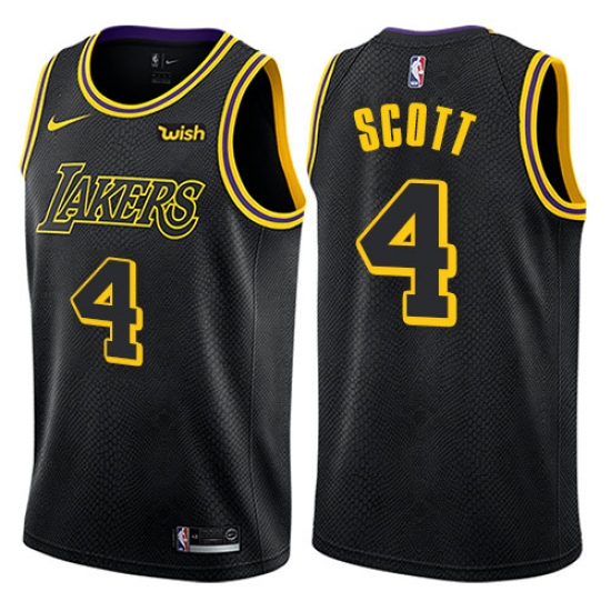 Women's Nike Los Angeles Lakers 4 Byron Scott Swingman Black NBA Jersey - City Edition