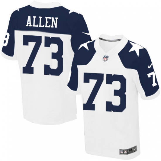 Men's Nike Dallas Cowboys 73 Larry Allen Elite White Throwback Alternate NFL Jersey