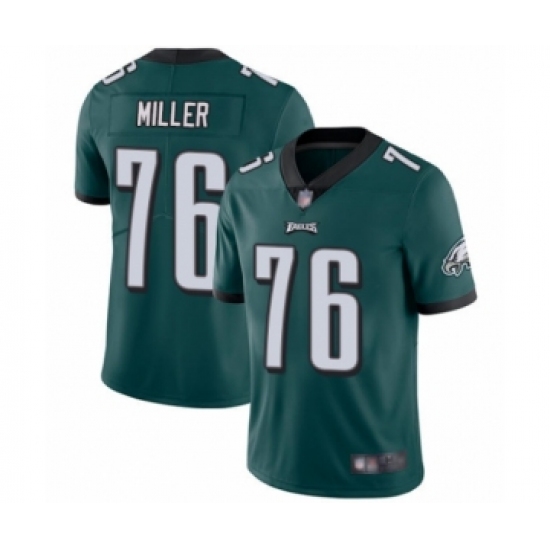 Youth Philadelphia Eagles 76 Shareef Miller Midnight Green Team Color Vapor Untouchable Limited Player Football Jersey