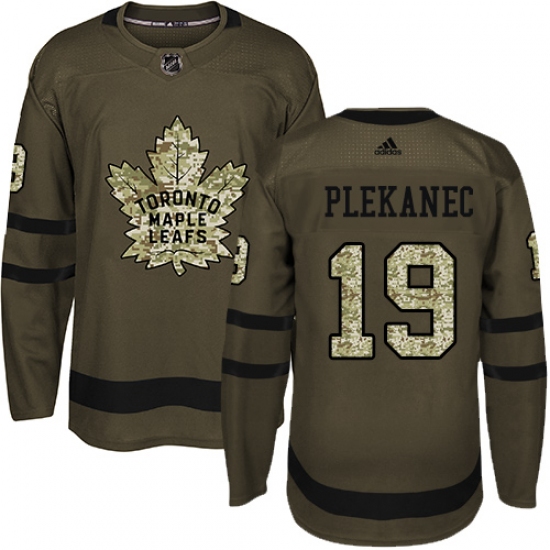 Youth Adidas Toronto Maple Leafs 19 Tomas Plekanec Authentic Green Salute to Service NHL Jersey