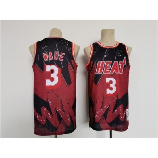 Men's Miami Heat 3 Dwyane Wade Throwback basketball Jersey