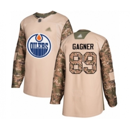 Men's Edmonton Oilers 89 Sam Gagner Authentic Camo Veterans Day Practice Hockey Jersey