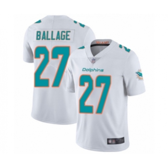 Youth Miami Dolphins 27 Kalen Ballage White Vapor Untouchable Limited Player Football Jersey