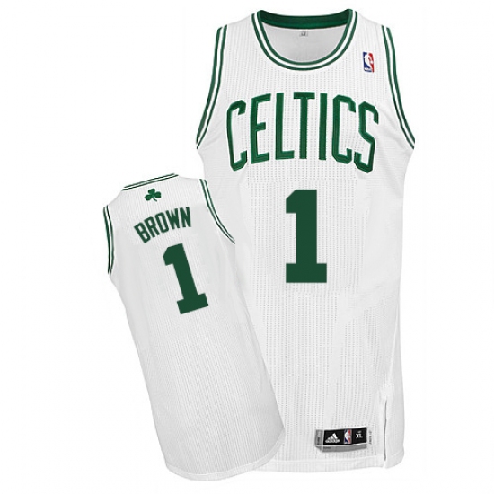 Men's Adidas Boston Celtics 1 Walter Brown Authentic White Home NBA Jersey