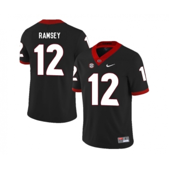 Georgia Bulldogs 12 Brice Ramsey Black Nike College Football Jersey