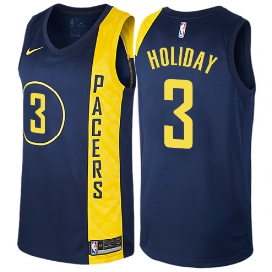 Women's Nike Indiana Pacers 3 Aaron Holiday Swingman Navy Blue NBA Jersey - City Edition