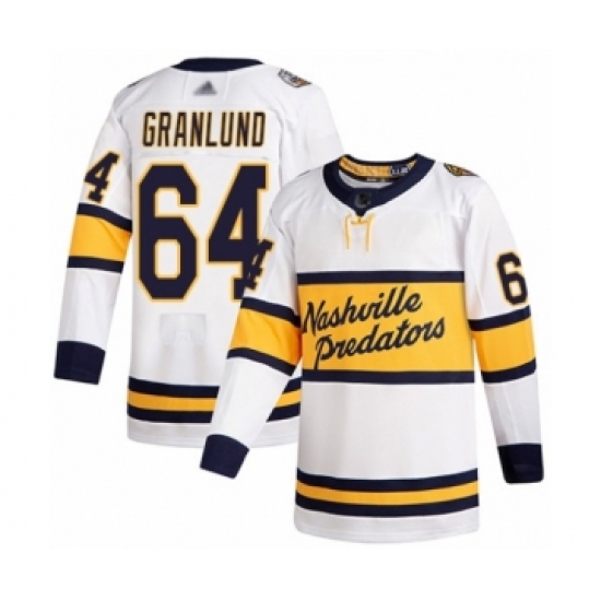 Men's Nashville Predators 64 Mikael Granlund Authentic White 2020 Winter Classic Hockey Jersey