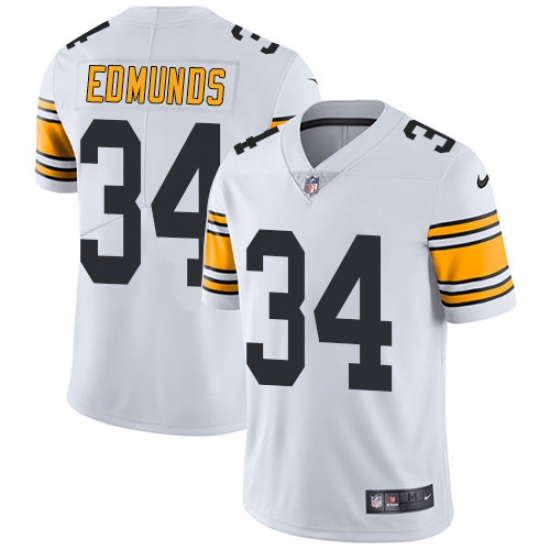 Men's Nike Pittsburgh Steelers 34 Terrell Edmunds White Vapor Untouchable Limited Player NFL Jersey