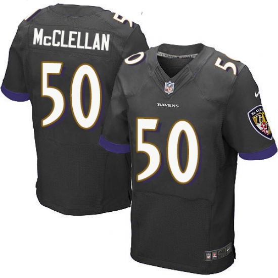 Men's Nike Baltimore Ravens 50 Albert McClellan Elite Black Alternate NFL Jersey