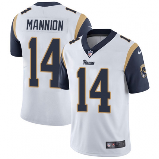 Youth Nike Los Angeles Rams 14 Sean Mannion White Vapor Untouchable Limited Player NFL Jersey