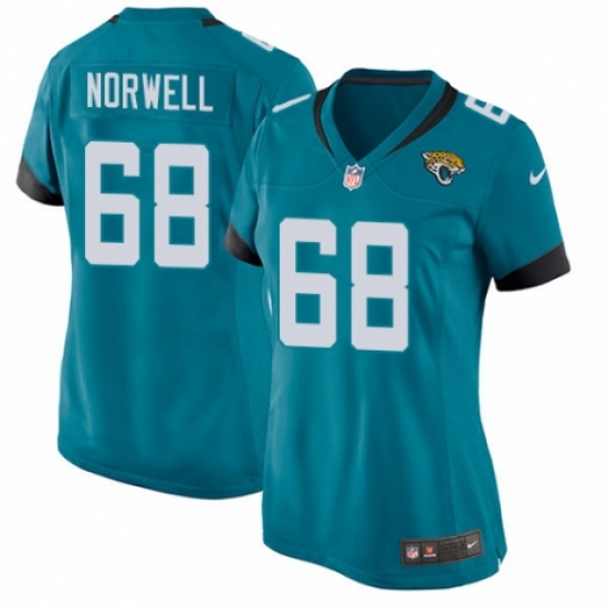 Women's Nike Jacksonville Jaguars 68 Andrew Norwell Game Black Alternate NFL Jersey