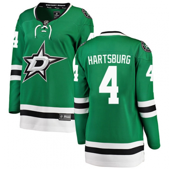 Women's Dallas Stars 4 Craig Hartsburg Authentic Green Home Fanatics Branded Breakaway NHL Jersey