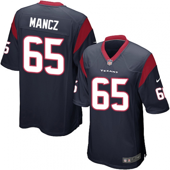 Men's Nike Houston Texans 65 Greg Mancz Game Navy Blue Team Color NFL Jersey