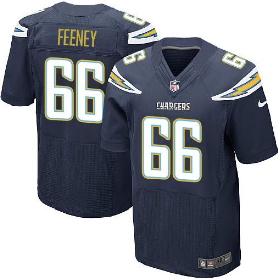 Men's Nike Los Angeles Chargers 66 Dan Feeney Elite Navy Blue Team Color NFL Jersey